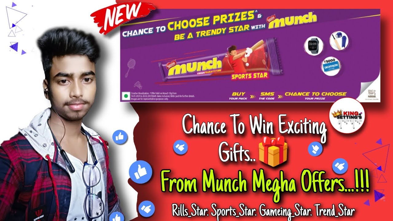 Munch ✨Star's  Megha Offers...!! Chance to Win Extinct Gift's🎁from Manch. Participate Now Free...!!!