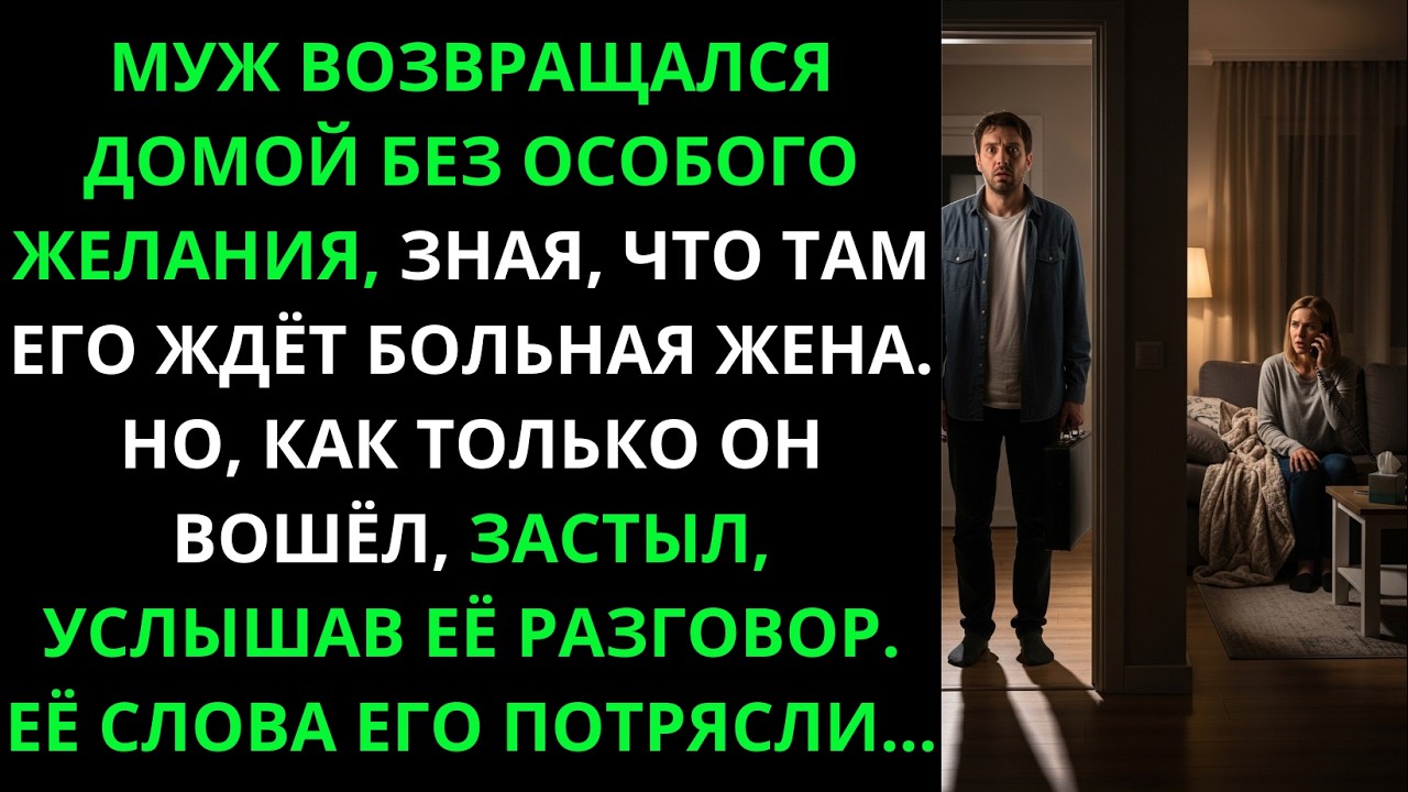 Он вернулся домой и застыл, услышав её разговор... Правда, от которой у него перехватило дыхание