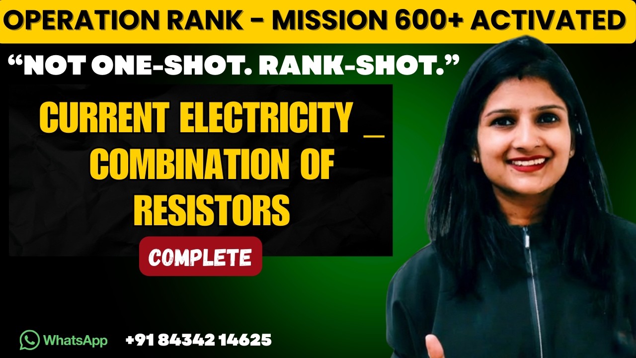 Combination of Resistors | Current Electricity | NEET 2026 Physics | Nikita Ma’am #neet2026 #N2V