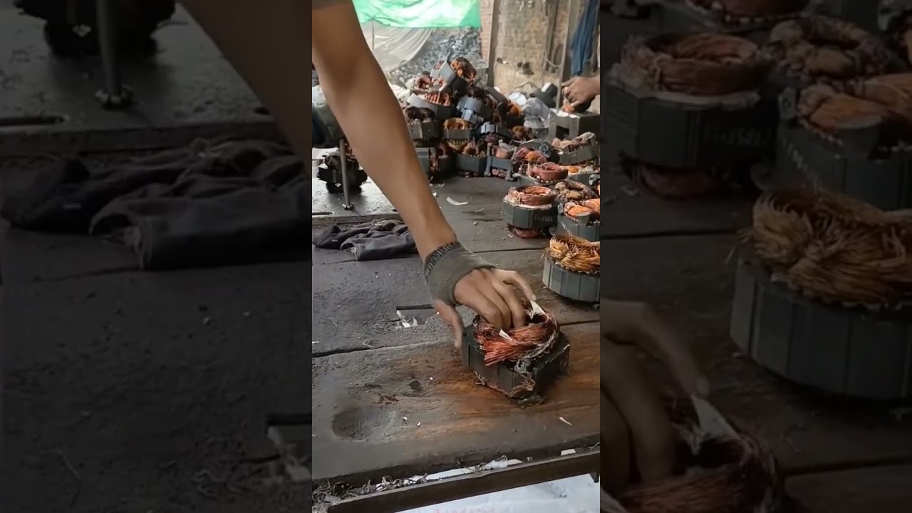 Retirando o Cobre de estatores. #rebobinar #motor #misturado
