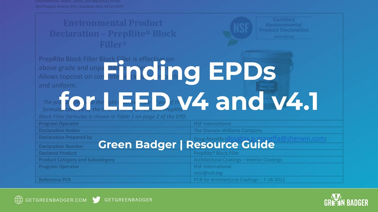 How to find EPDs that Satisfy LEED v4 and v4.1 Requirements - Update!