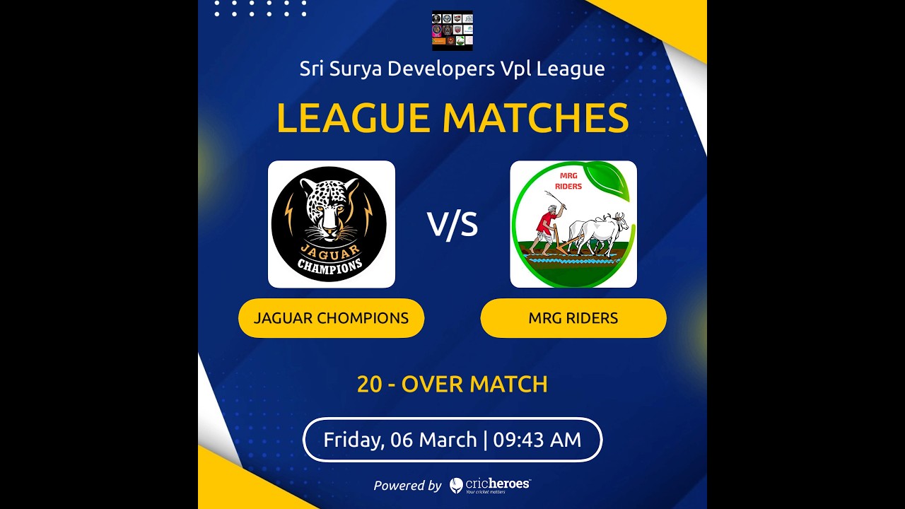 JAGUAR CHOMPIONS vs MRG RIDERS