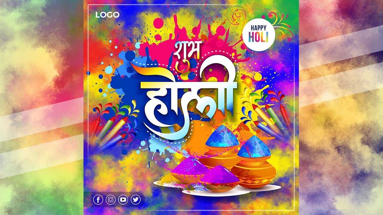 Social Media Post Design Photoshop || How To Create Happy Holi Festival Design In Photoshop