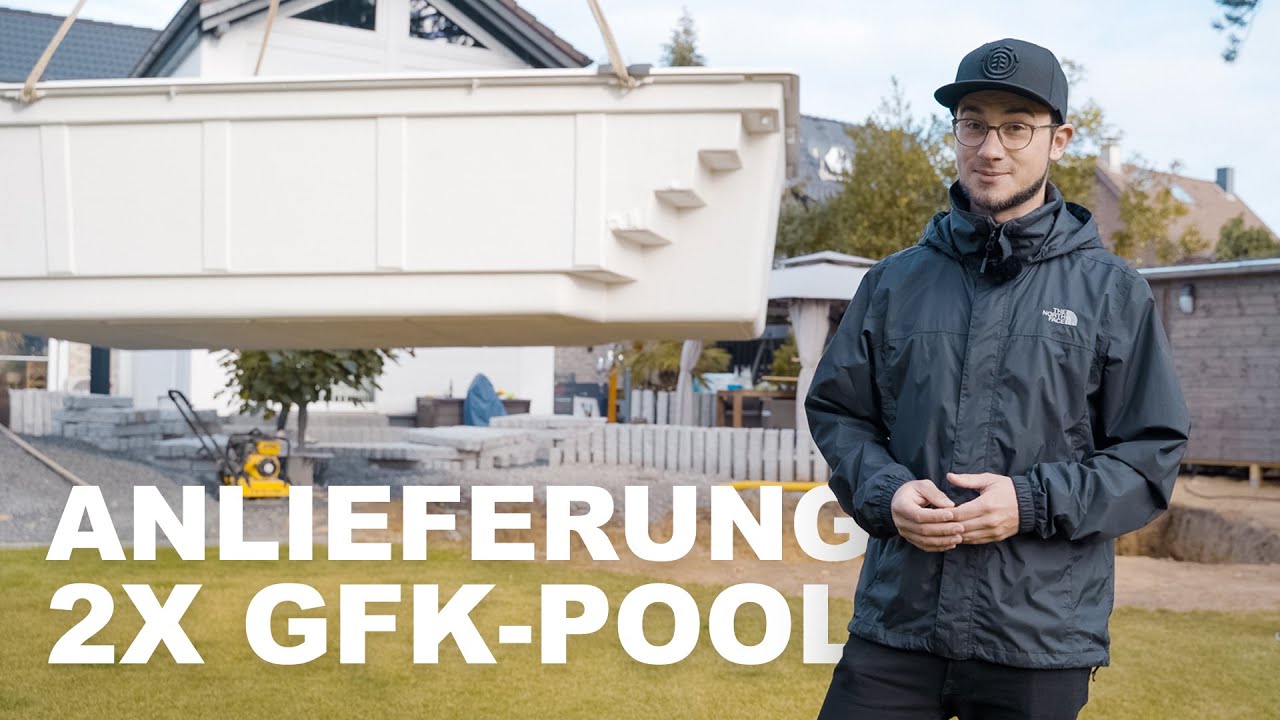 GFK Fertigbecken Auslieferung - Wir liefern zwei Fertigpools an einem Tag aus
