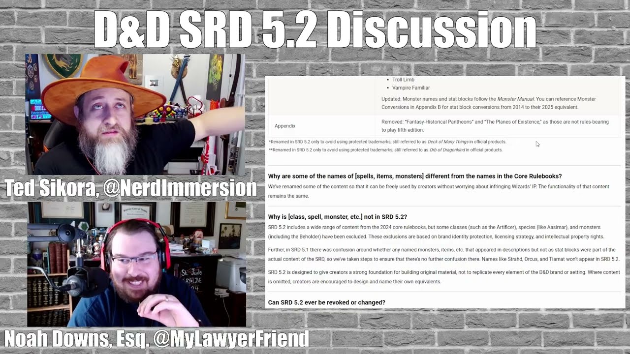 SRD 5.2 Discussion With A Lawyer! | Nerd Immersion