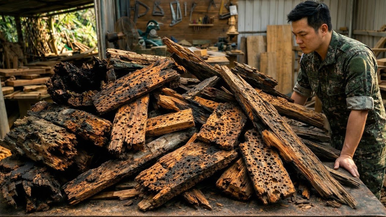 You Won’t Believe What This Craftsman Made From These Damaged Wood Slabs