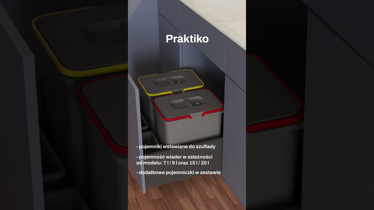 Segregacja odpad&oacute;w SEGREGO, PRAKTIKO, JC603 - REJS #akcesoriameblowe #kitchen #rejs