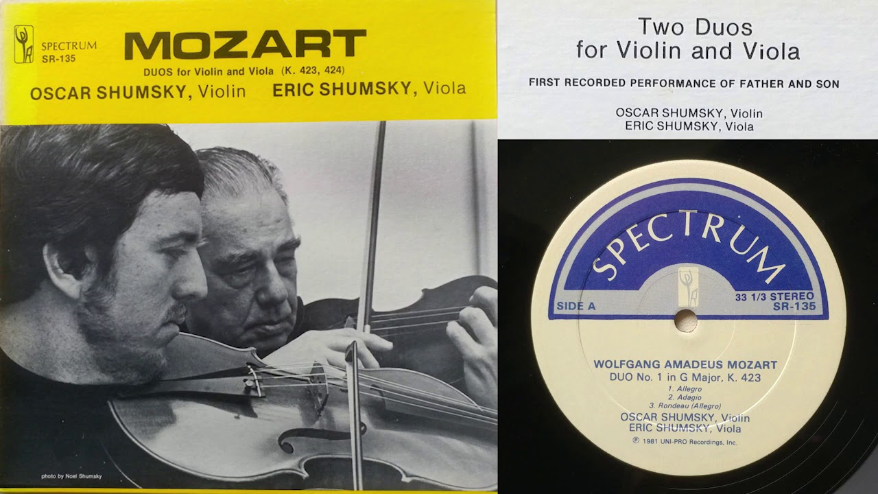 Mozart: Duo No 1, K423 (Oscar Shumsky, violin; Eric Shumsky, viola)