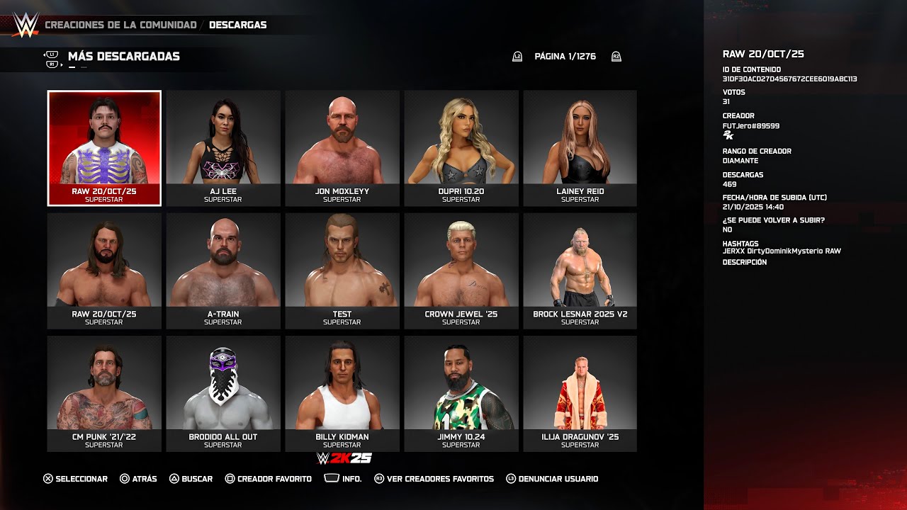 WWE 2K25: BEST CAWS OF THE WEEK (10/26/25) - (10/20/25) | #33 | MEJORES CREACIONES DE LA SEMANA