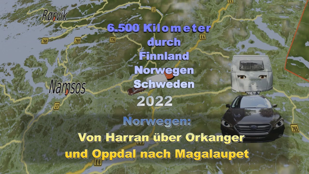 Norwegen: Von Harran über Orkanger, Oppdal bis Magalaupet (Atemberaubende Engstelle Fluss Driva)(4K)