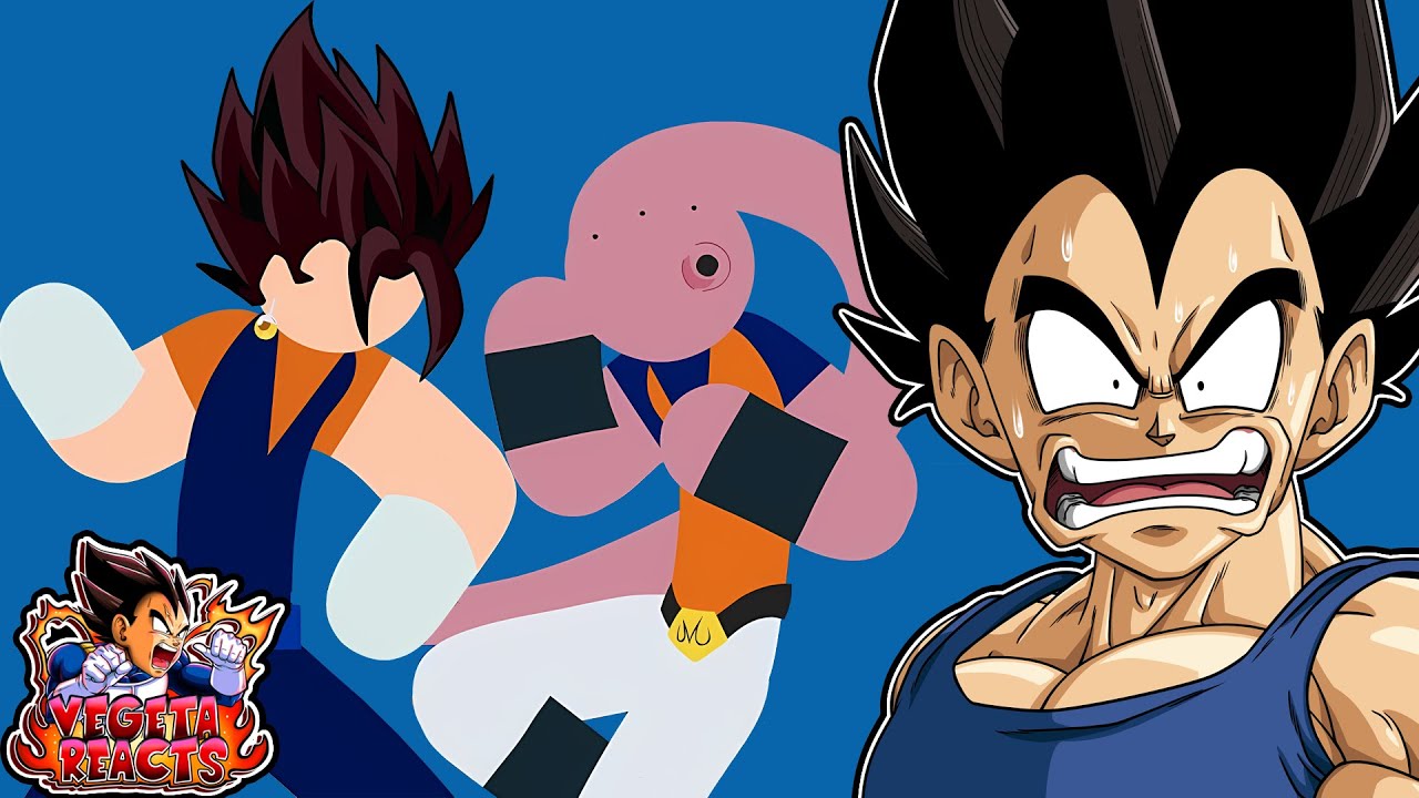 Vegeta Reacts To Vegito VS Majin Buu Stick Fight!!