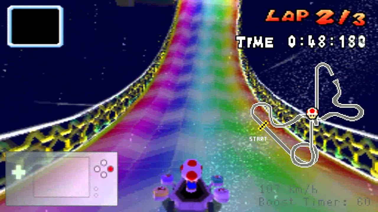 Mario Kart DS HD Recording Test - Rainbow Road World Record