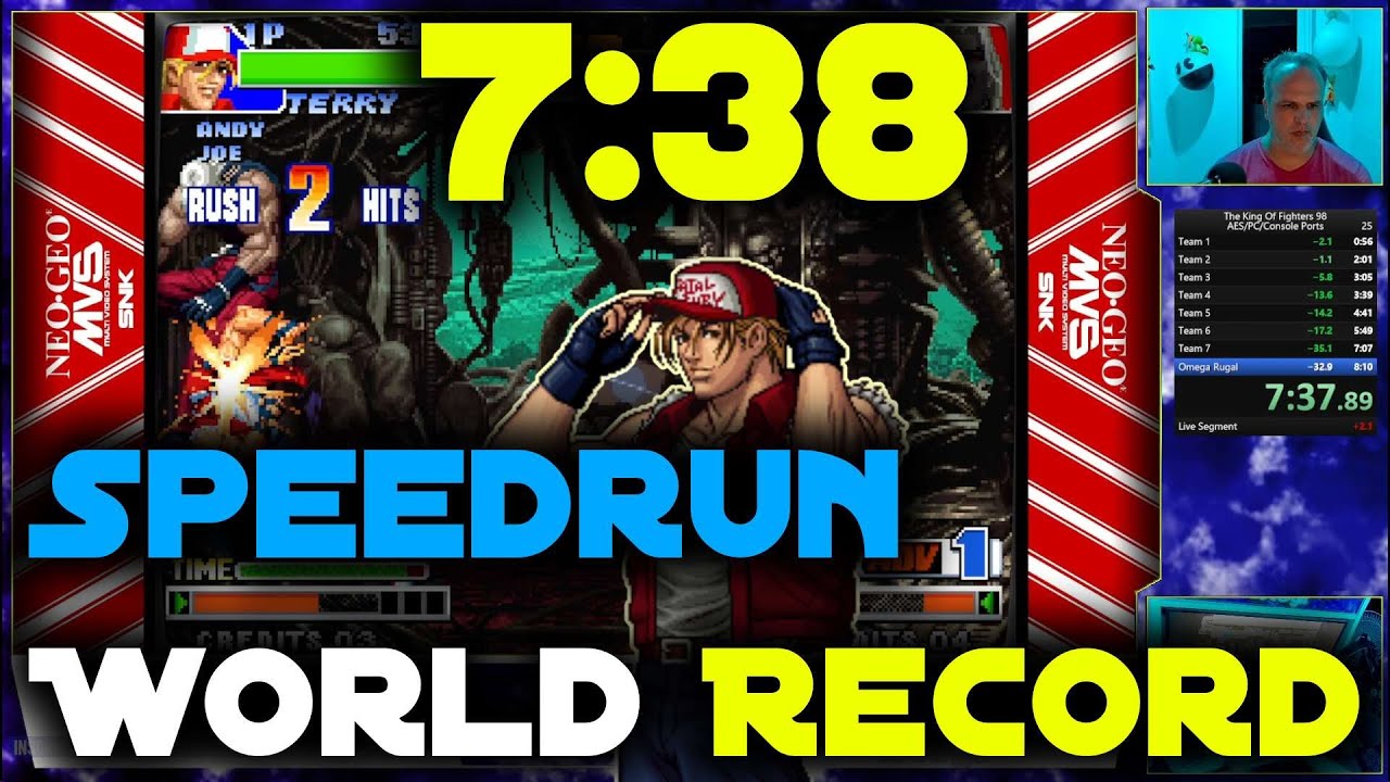World record SPEEDRUN The King of Fighters '98 (kof98) AES  Level 8 Expert in 7:38