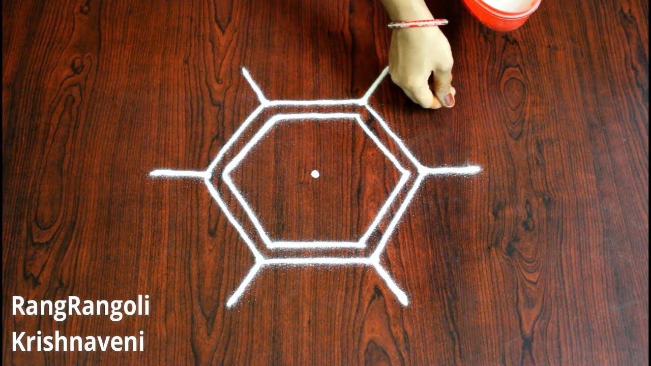 Easy Ganesh Chaturthi Rangoli with 3*2 dots| Vinayagar kolam | Vinayaka Chavithi Muggulu|RangRangoli