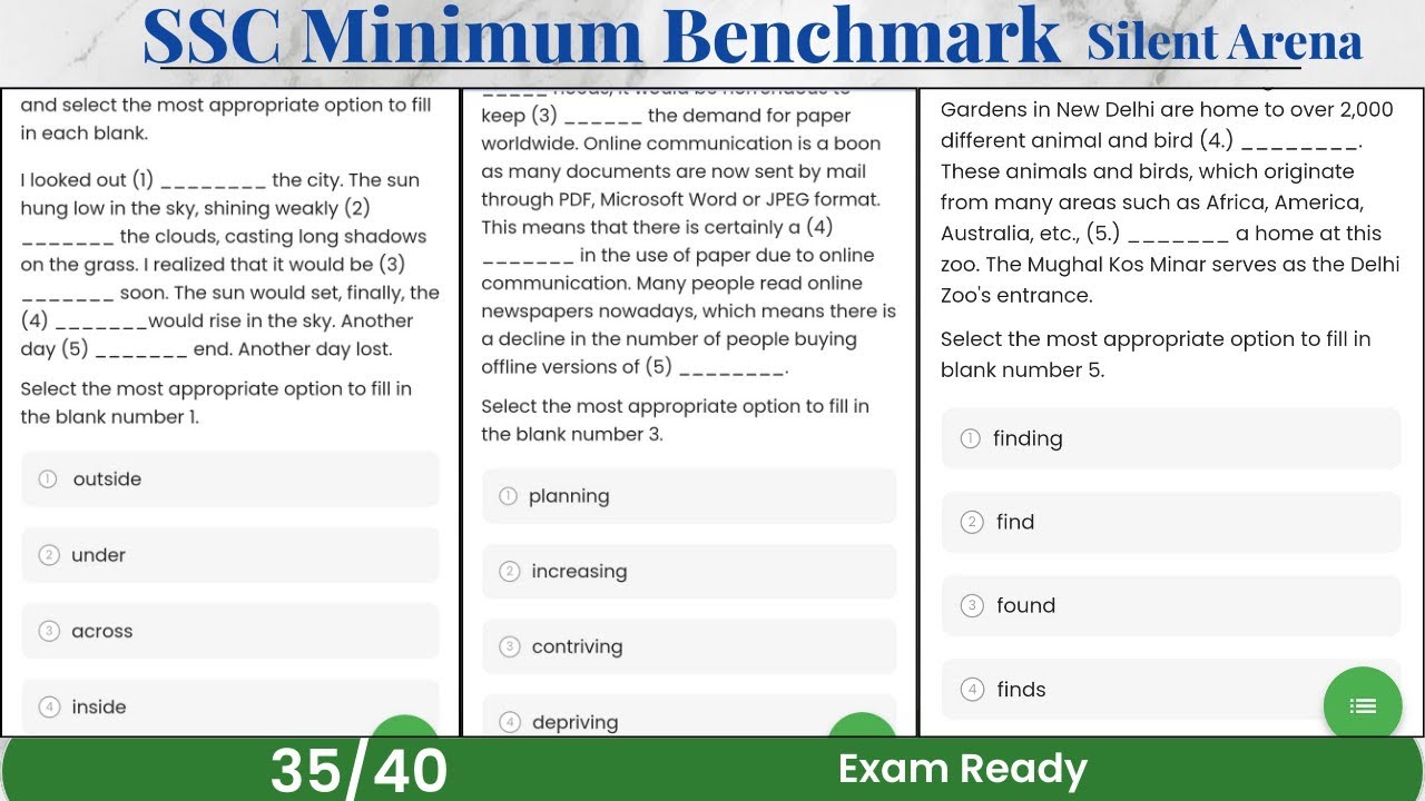 Cloze test + Cloze test, 3 March English Quiz 