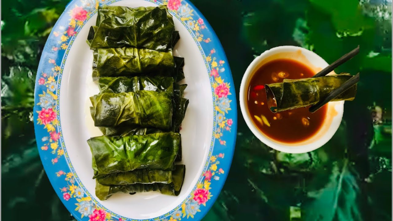 Cách làm lá nhàu gói thịt bằm thơm ngon đơn giản
