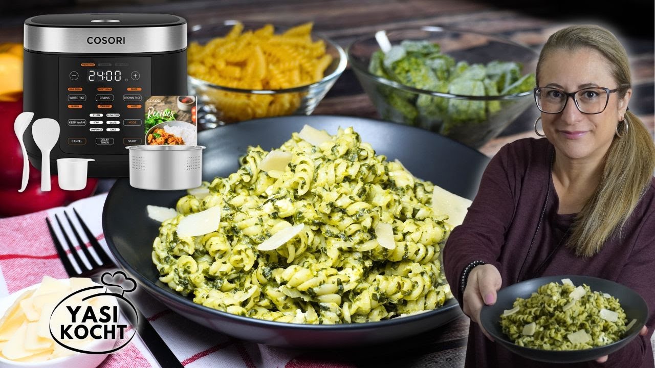 Cosori Reiskocher | Nudeln mit Spinat & Käse kochen | YasiKocht | Folge 205