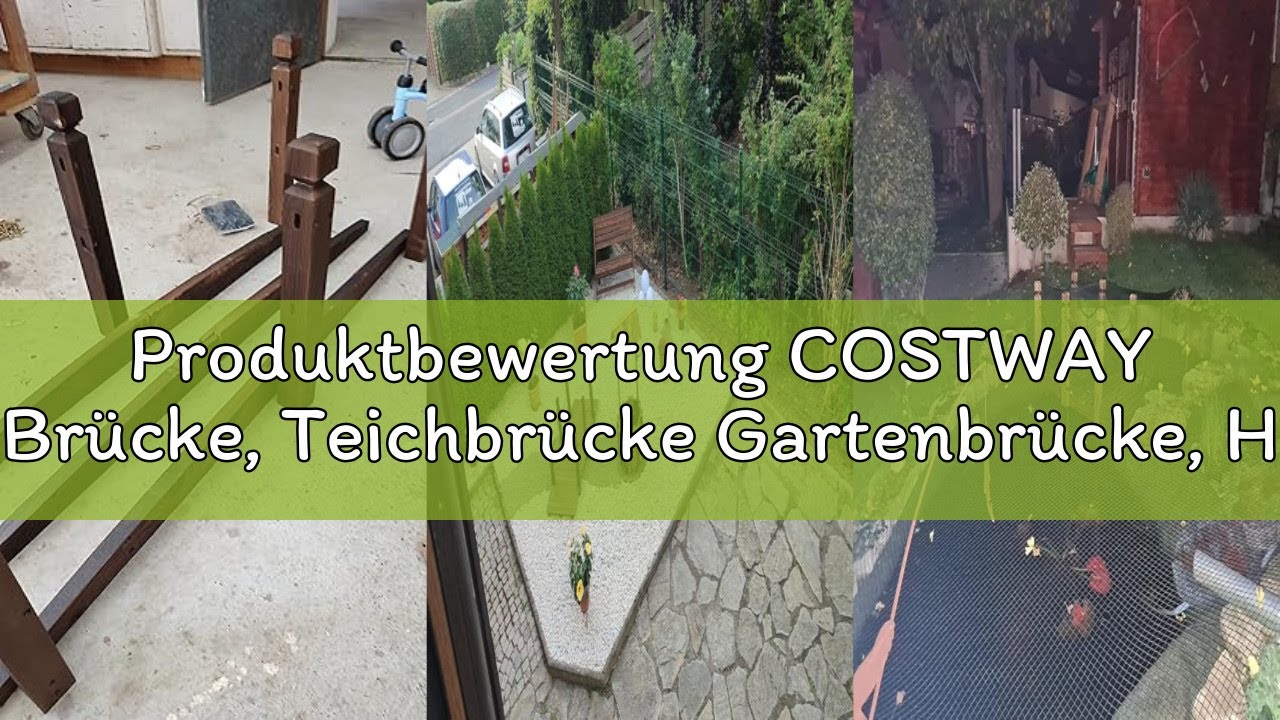 Produktbewertung COSTWAY Brücke, Teichbrücke Gartenbrücke, Holzbrücke mit Geländer, Zierbrücke belas