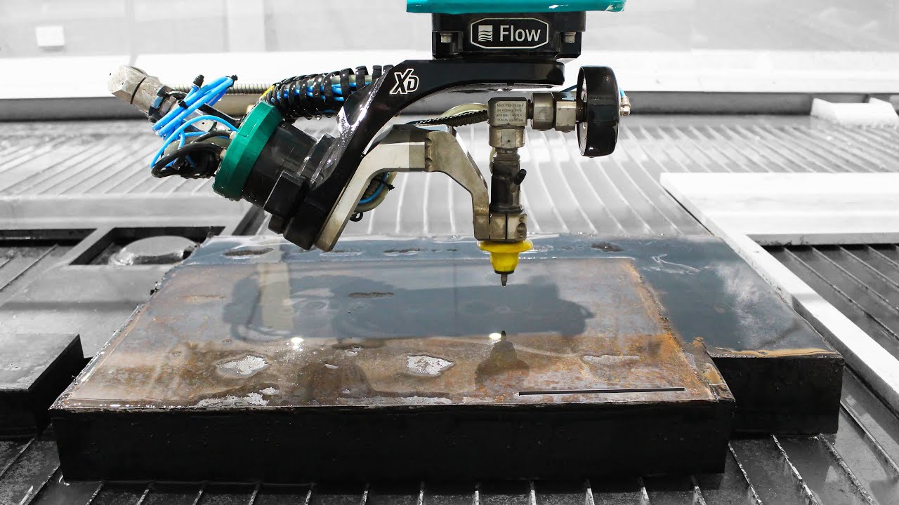 Waterjet Cutting of 85mm thick Steel-backed Polypropylene Liner Rubber