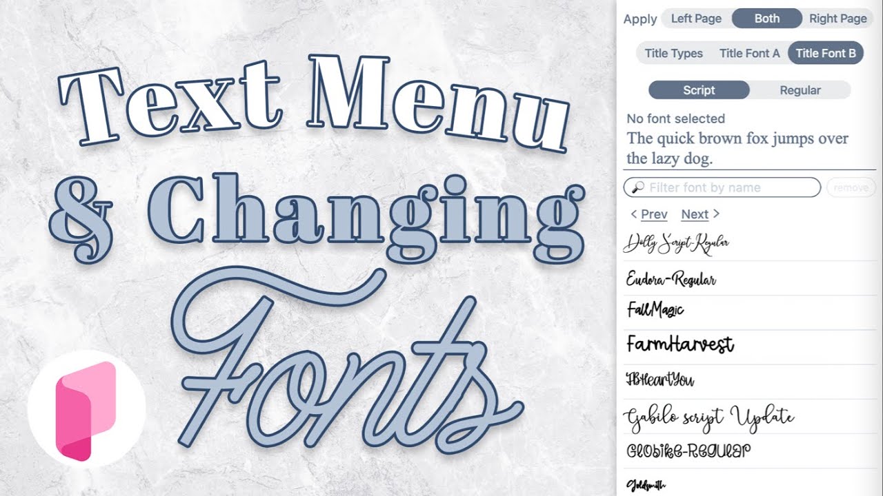 Text Menu - How to change Fonts on Planify Pro