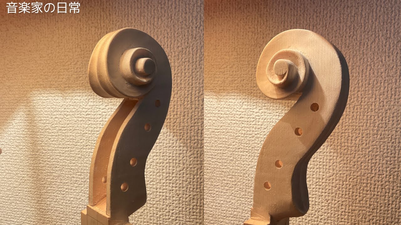 ヴァイオリンのスクロール(渦巻)を作ってみた　　バロックヴァイオリン修復プロジェクト2
