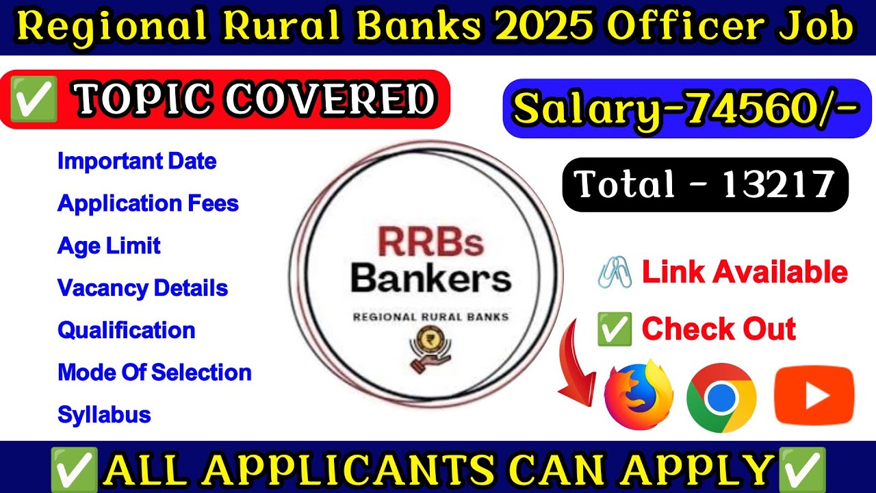 📌 Regional Rural Banks 2025 &ndash; Apply Now for Clerk & Officer Jobs 🚀 || Apply Now 