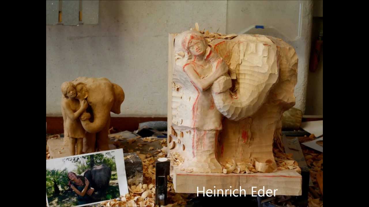 woman and elefant by Heinrich Eder