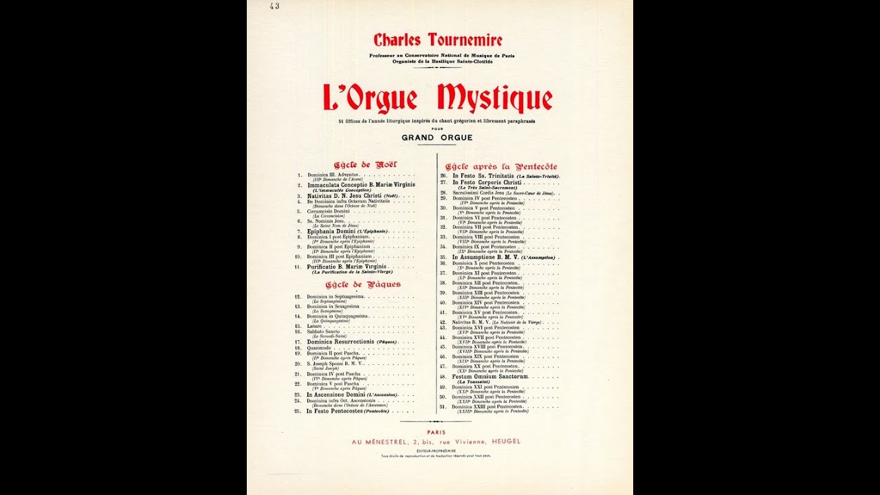 L'orgue mystique - Festo omnium sanctorum 5 (Sortie) - Charles Tournemire