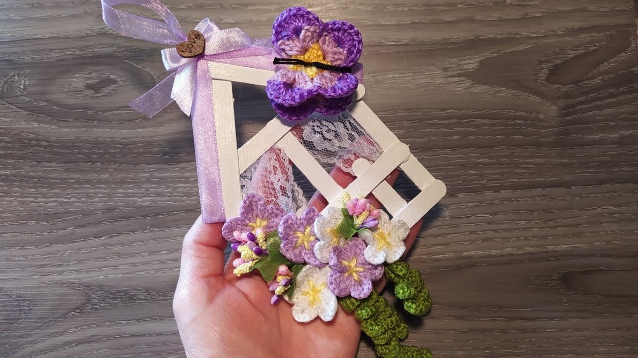 Fiori e Farfalla Uncinetto Tutorial 🦋 Crochet Flower Butterfly 🌷 Mariposa Flor Crochet 🏡