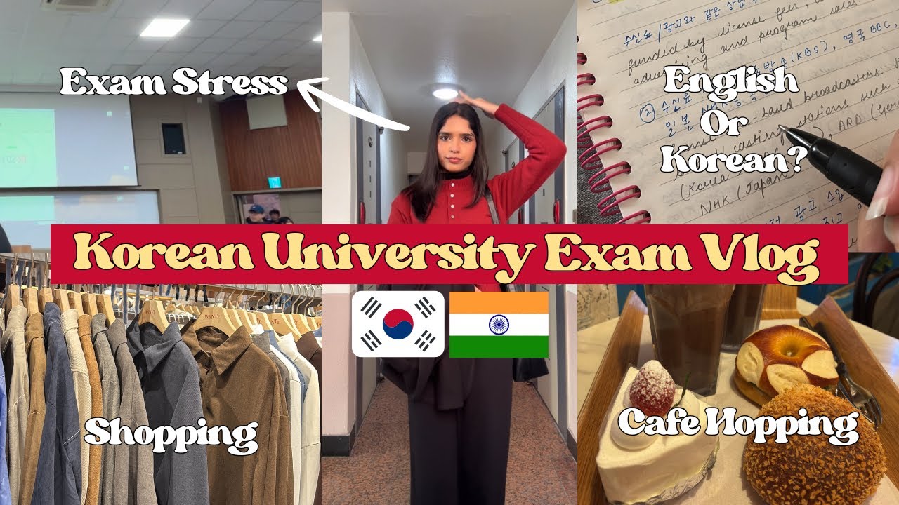 🇰🇷Korean University Exam Vlog | Exam Day Experience +Shopping 🛍️(ft.Indian Student🇮🇳) #korea#indian 