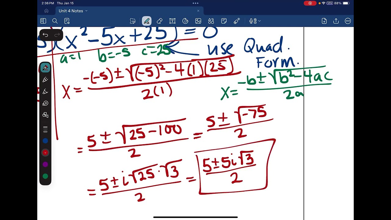 Algebra 2 - Unit 4- Lesson 5 - Solving Polynomials - Video 1 of 3