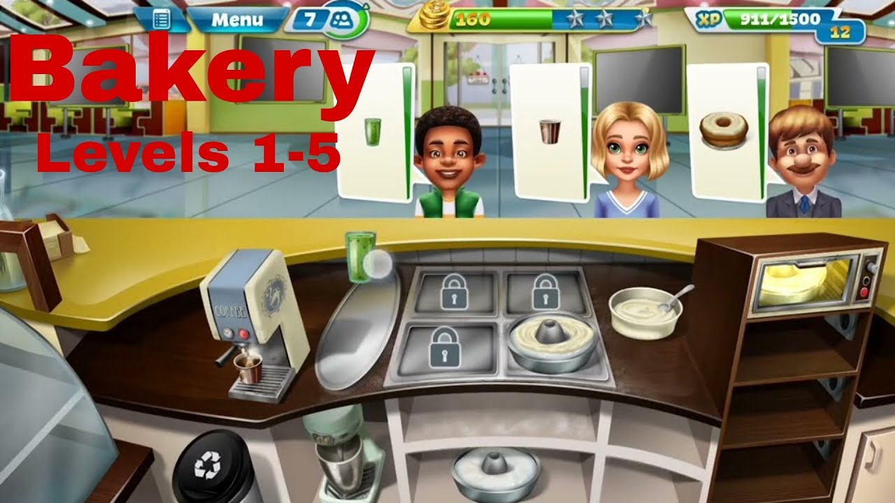 Cooking Fever - Bakery - All Levels 1-5 Complete Walkthrough |With All 3 Stars|⭐️⭐️⭐️