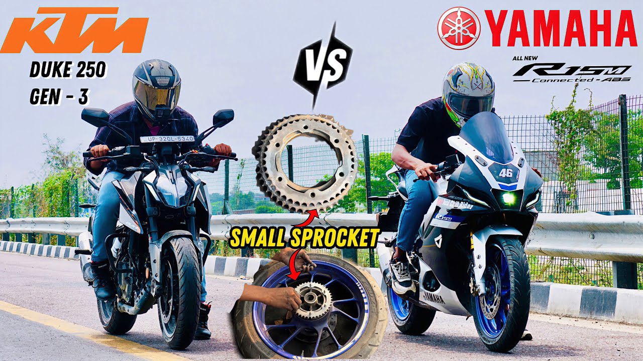 Modified R15 M vs Duke 250 Gen 3 🔥 Kya Sprocket Upgrade Ne Game Badal Di?”🤯
