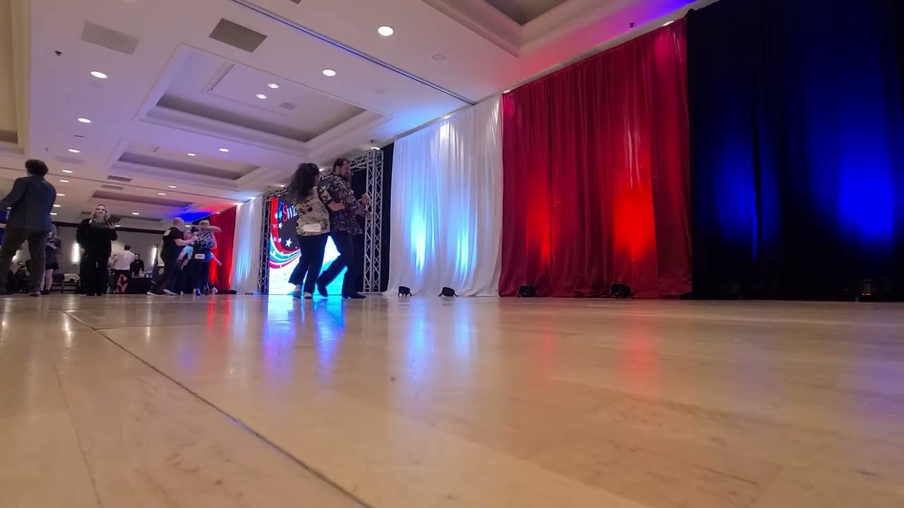 Jeff Fraunhoffer and Veronica Castilla.  Advanced J&J.  Swing Dance America 2024.