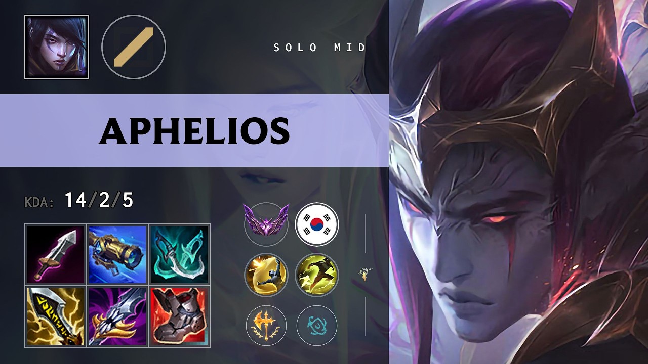 Aphelios Mid vs Yone - KR Master Patch 26.13
