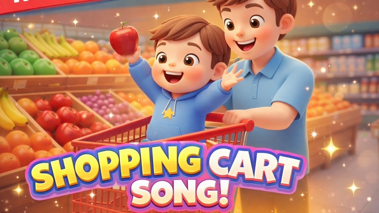 Shopping Cart Song with Dad 🛒👨‍👧 | Fun Supermarket Nursery Rhyme for Kids