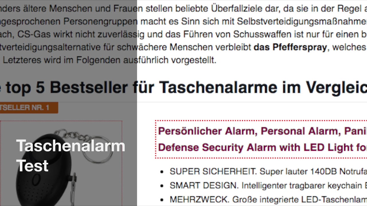 Taschenalarm Test 2018 - die besten 5 Taschenalarme (f&uuml;r Frauen) im Vergleich