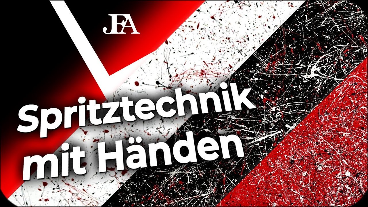 Spritztechnik mit Händen und Acrylfarbe - Acrylmalerei Techniken - Kunst Demonstration | JFA