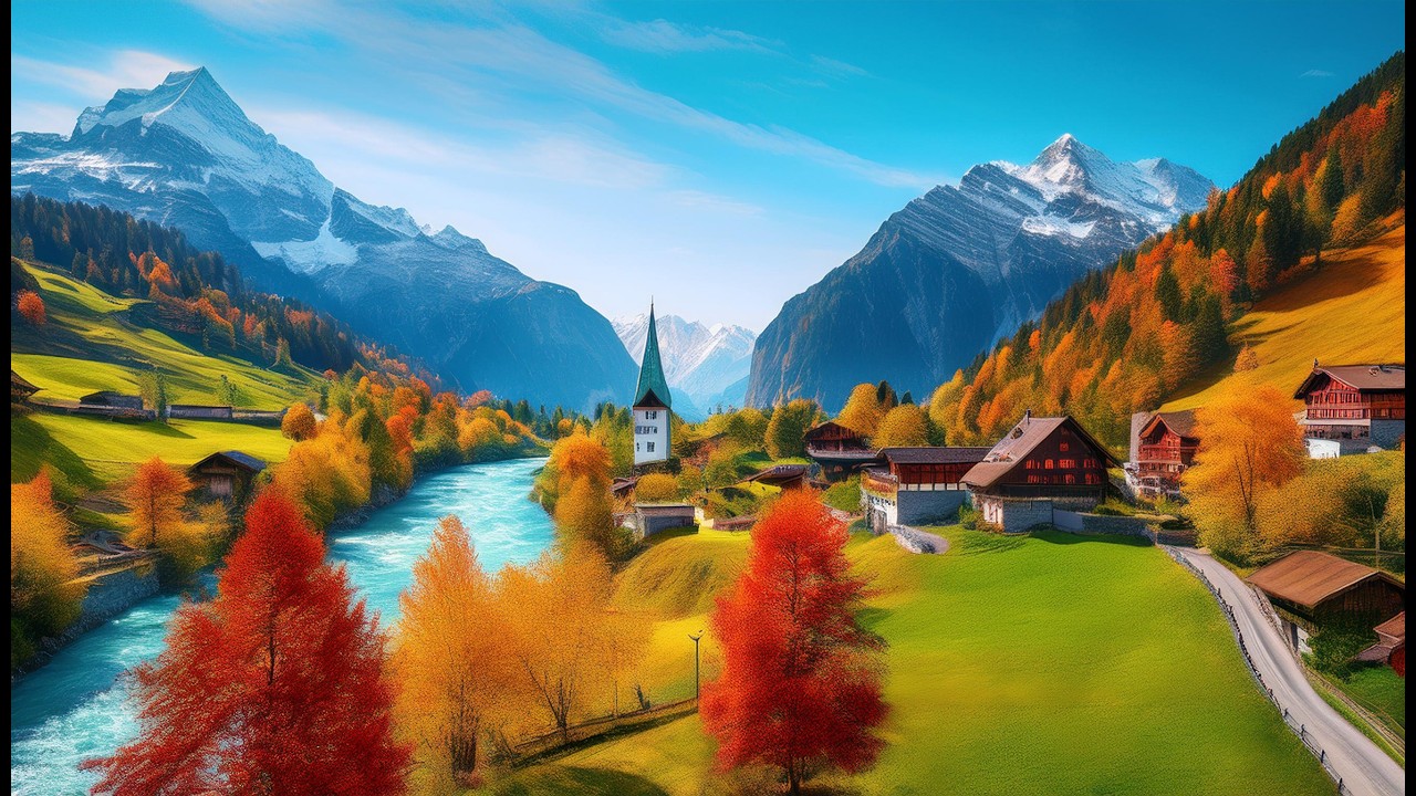 Stunning Autumn Scenery in the Beautiful Swiss Countryside Village of Marbach 4K 🇨🇭