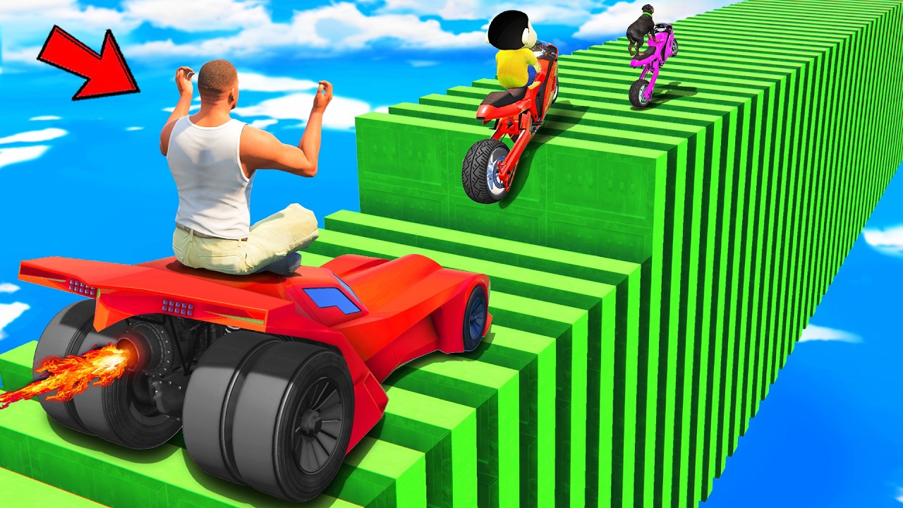 SHINCHAN AND FRANKLIN TRIED THE IMPOSSIBLE DOMINO MULTI STEPS BRIDGE PARKOUR CHALLENGE GTA 5