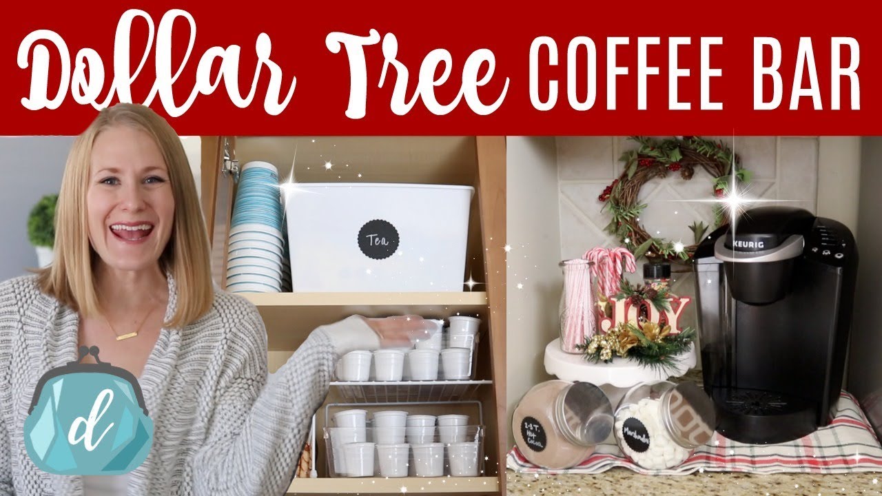 DOLLAR TREE KITCHEN ORGANIZATION  ☕️🎄 Coffee Station & Hot Cocoa Bar Christmas DIY