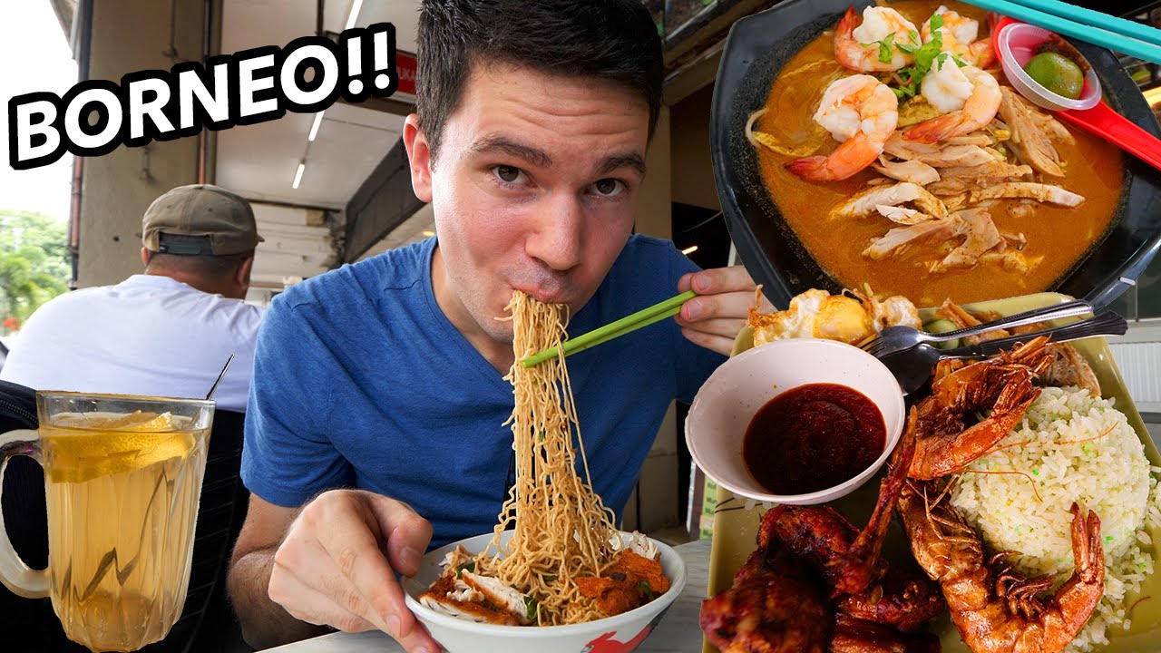 Street Food in Südostasien - EXOTISCHES Borneo, Malaysia!!