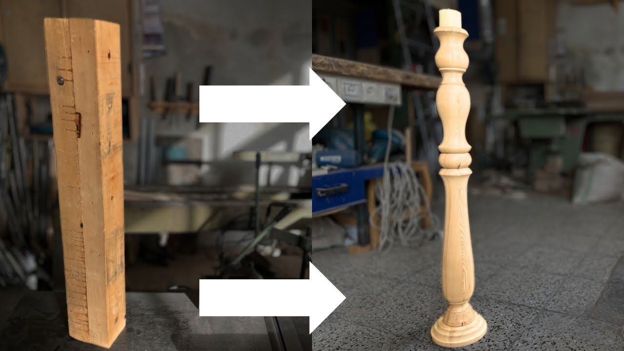 Woodturning a Giant Candle Holder | The Wood Broke in the Middle of the Process! 