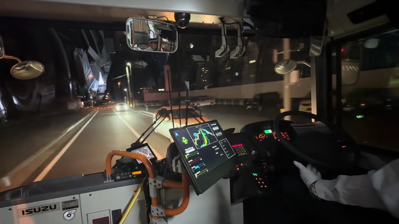 202412北九州空港〜JR朽網駅間にて、自動運転バスの実証実験に参加