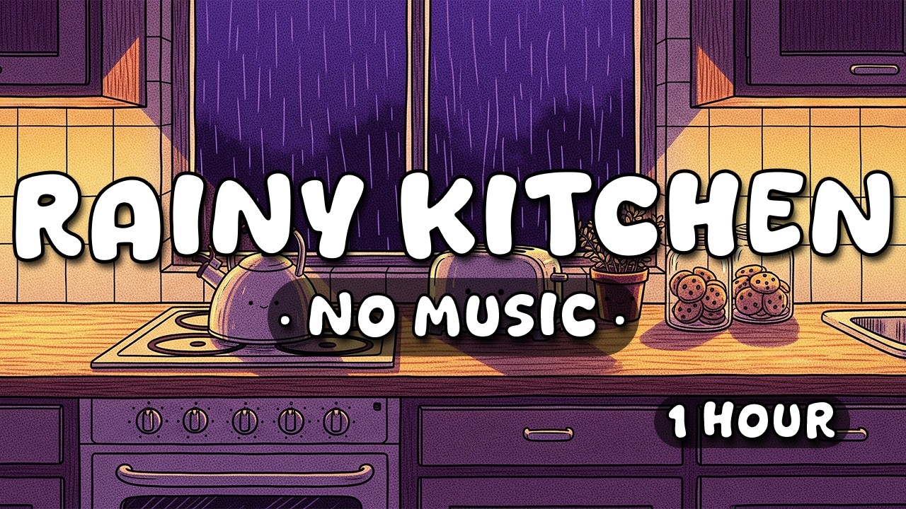 Rainy Night Kitchen Ambience 🌧️ Heavy Rain Sounds for Sleep [ASMR]
