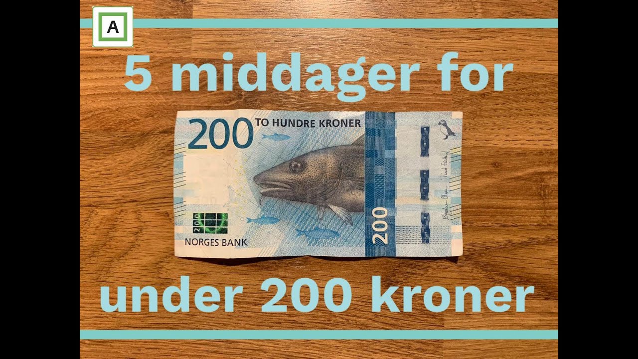 5 middager for under 200kr | August | Vi bruker en ukesmeny fra fattig student