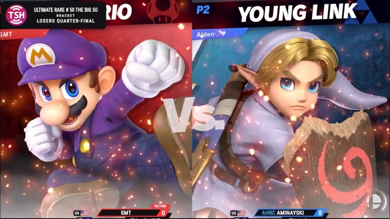 Ultimate Rare #50 THE BIG 50 Losers Quarter-Final - SMT (Mario) Vs. Aminayski (Young Link) SSBU 