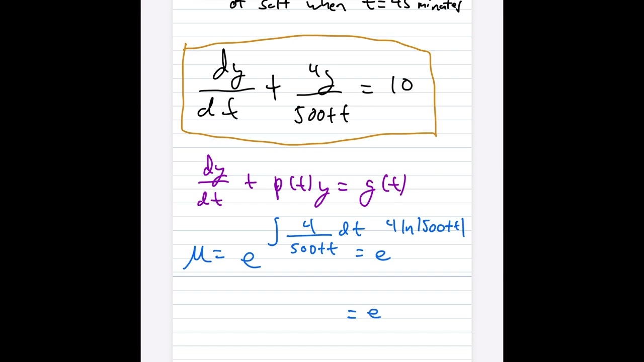 Solving a mixture problem with differential equations, part 2 (Differential equations)