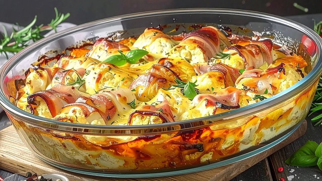 Dieses Ofenrezept begeistert alle: Blumenkohl & Bacon. So hast du Blumenkohl noch nie gegessen