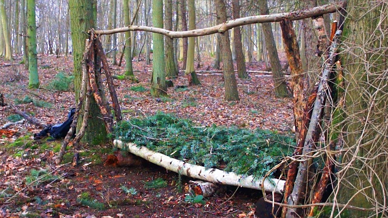 How To Build a Primitive Raised Bed (Wilderness Survival Skills)